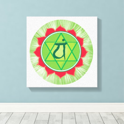 Anahata chakra Hartcentrum muur decor Canvas Afdruk (Insitu (Houten vloer))