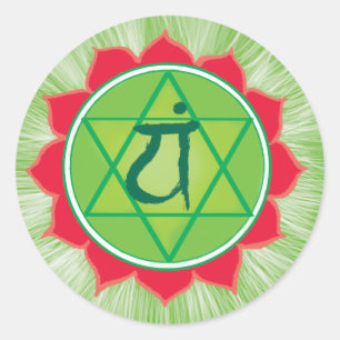 Anahata Hart Chakra Classic Ronde Sticker, Mat Sticker