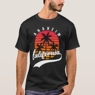 Anaheim, California Retro Sunset T-Shirt Homme
