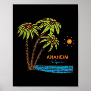 Anaheim, Californië Surfen Vintage Retro Strand Hi Poster