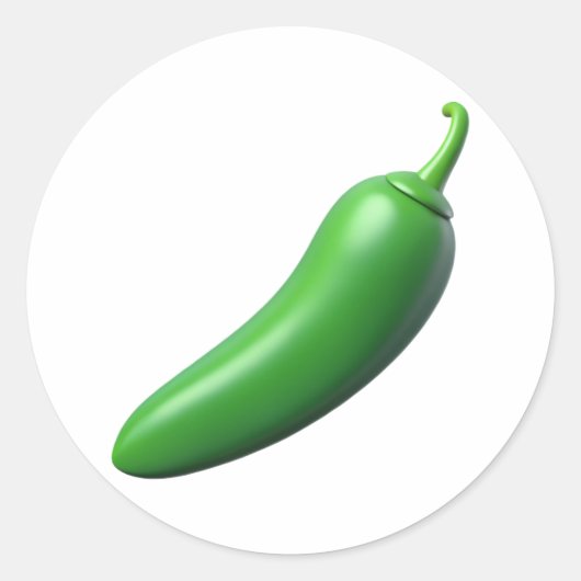 Anaheim Chili Plastic 3D – Glanzend rond etiket (Voorkant)