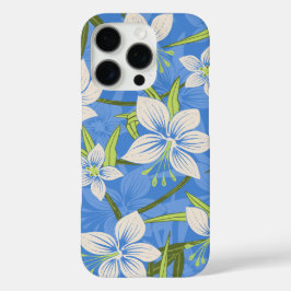 Anaina Hou Hawaiian Tropical Floral Blue iPhone 16 Pro Hoesje
