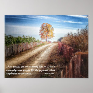 Anais Nin citeert over eenzaamheid: prachtige wand Poster