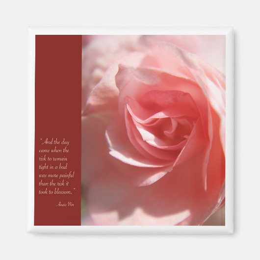 Anais Nin Quote magneet in roze (Voorkant)
