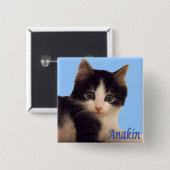 Anakin Two Legged Cat Logo, Cute Kitten Button (Voorkant /achterkant)