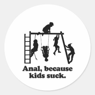 Anal, omdat kinderen zuigen ronde sticker