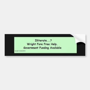 analfabeet bumpersticker