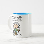 Analfabeet volk Humor Tweekleurige Koffiemok (Voorkant links)