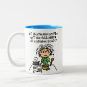 Analfabeet volk Humor Tweekleurige Koffiemok (Links)