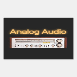 Analoge audio Oude HI FI Rechthoekige Sticker