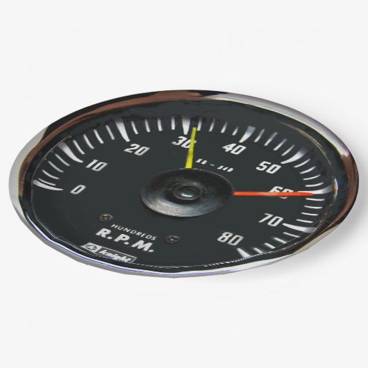 analoge automatische Tachometer Borden Papieren Bordje (Gekanteld)