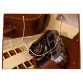  analoge camera in leder bruin hoesje groot cadeauzakje (Voorkant)