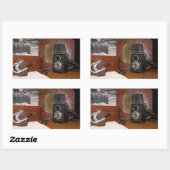  analoge camera-recorder rechthoekige sticker (Vel)