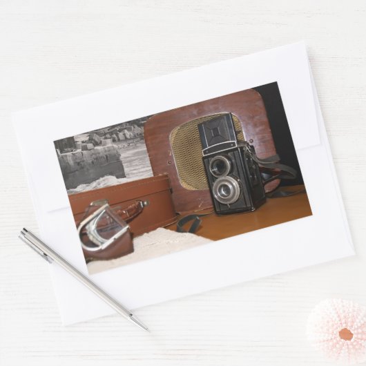  analoge camera-recorder rechthoekige sticker (Envelop)