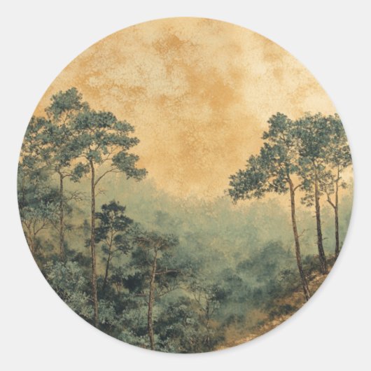 Analoge Classic Forest-Sticker Ronde Sticker (Voorkant)