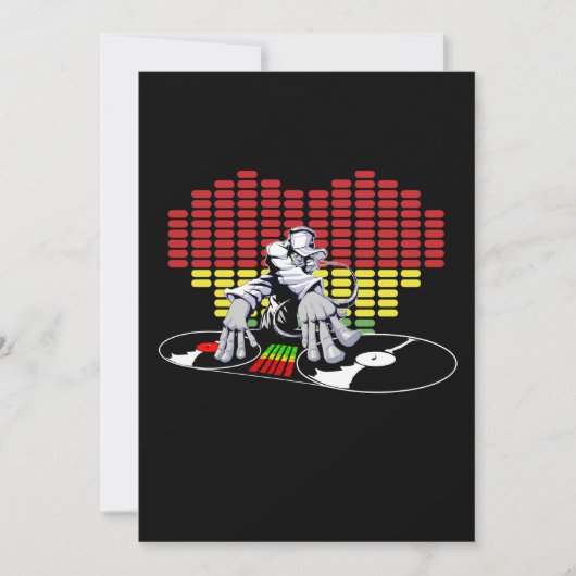 Analoge DJ-partijuitnodiging Kaart (Voorkant)