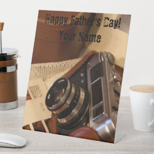 analoge fotocamera Retro Reclamebord Met Voetstuk