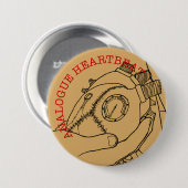 Analoge hartslag ronde button 7,6 cm (Voorkant /achterkant)