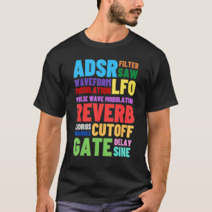 Analoge modulaire Synthesizer woorden Techno Rave T-shirt