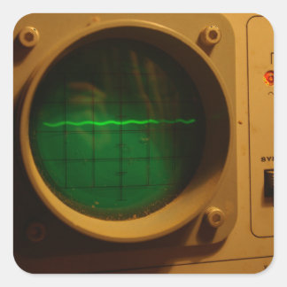 Analoge oscilloscoop 1964 vierkante sticker