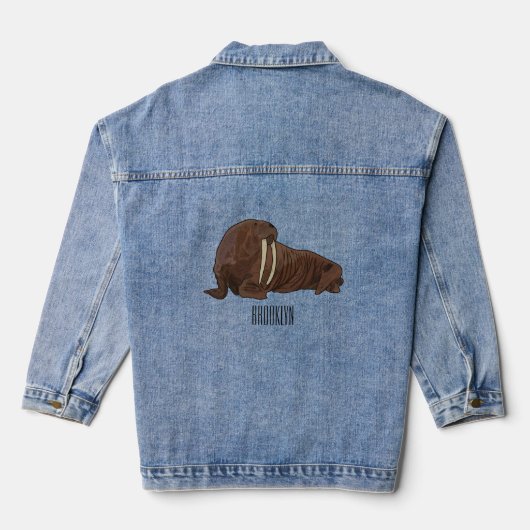 Analyse Walrus cartoon Denim Jacket (Achterkant)