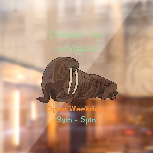 Analyse Walrus cartoon Raamsticker (Vel 2)