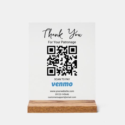 Analyser pour payer le code QR | Paiement Venmo (Recto)