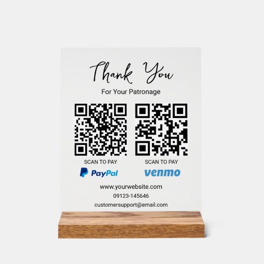 Analyser pour payer le code QR | Venmo Paypal Paie (Recto)