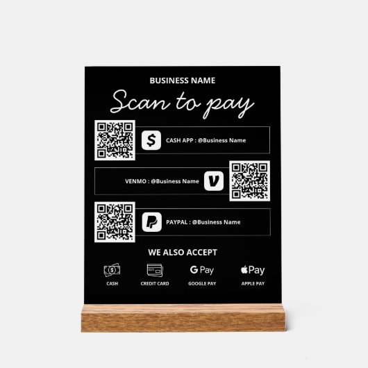 Analyser pour payer QR Code Cash App, Venmo, PayPa (Recto)