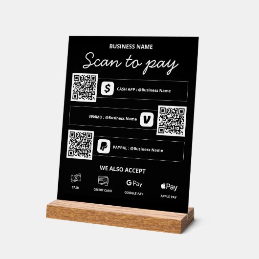 Analyser pour payer QR Code Cash App, Venmo, PayPa (Angle)