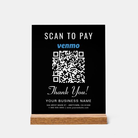 Analyser pour payer Venmo QR Code noir (Recto)