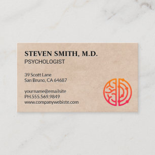Analytische en creatieve geest psychologie visitekaartje