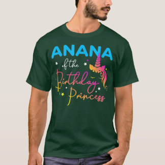Anana van de Birthday Princess Bday Unicorn moeder T-shirt
