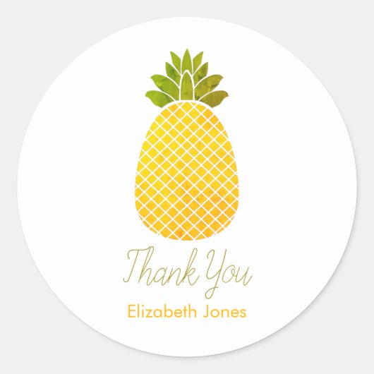 anananas Dank je Ronde Sticker (Voorkant)