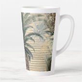 anananas op goudolie gestreept latte mok (Rechts)