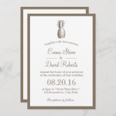  anananas Simple Border Wedding Kaart (Voorkant / Achterkant)