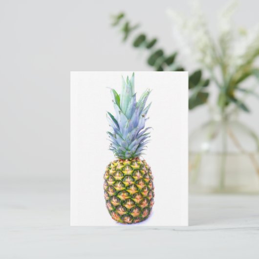anananasappelmoerdessert kleurrijk tropisch briefkaart (Staand voorkant)
