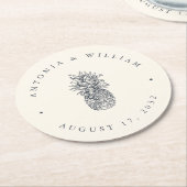  anananasbruiloft ronde kartonnen onderzetter (Gebogen)