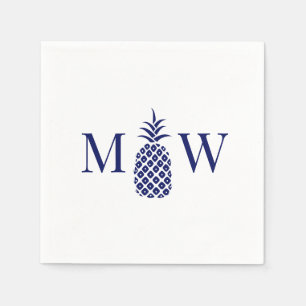 Ananas #11 Koppel 2 Initieel Monogram Doe-het-zelf Servet