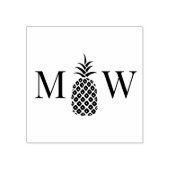 Ananas #11 Koppel Trouw 2 Initiaal Monogram Rubberstempel (Afrduk)