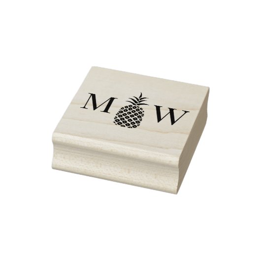 Ananas #11 Koppel Trouw 2 Initiaal Monogram Rubberstempel (Stempel)