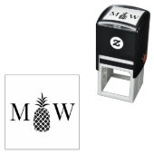 Ananas #11 Koppel Trouw 2 Initiaal Monogram Zelfinktende Stempel (In situ)