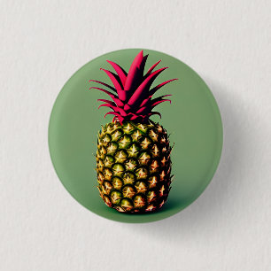 ananas 3 cm rondebadge ronde button 3,2 cm