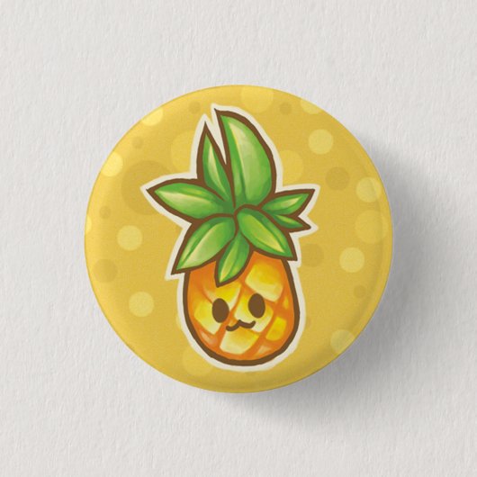 ananas:3 ronde button 3,2 cm (Voorkant)