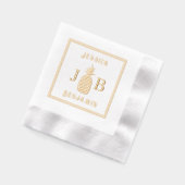 Ananas #87 Couple 2 Monogramme Initiales Noms FrCA (Gauche)