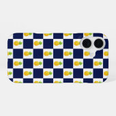 Ananas À damiers iPhone 16 coque (Verso Horizontal)
