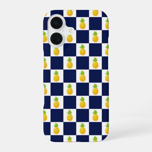 Ananas À damiers iPhone 16 coque (Verso)