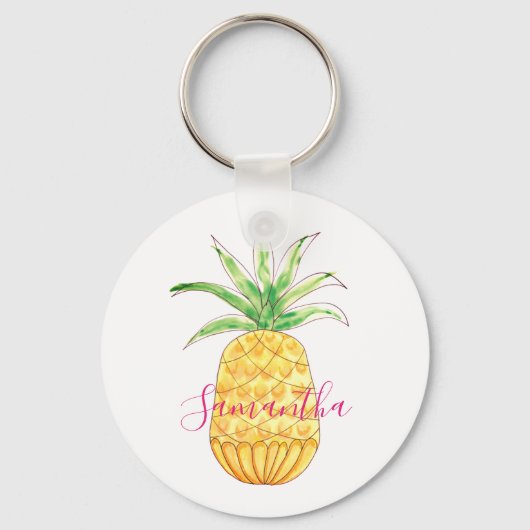 Ananas Aangepaste Naam Sleutelhanger (Voorkant)