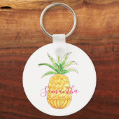 Ananas Aangepaste Naam Sleutelhanger (Achterkant)