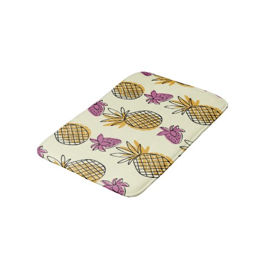 Ananas, aardbei  textielontwerp. badmat (Gekanteld)